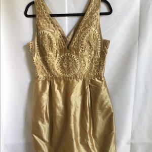 Shani Gold V-Neck Dress